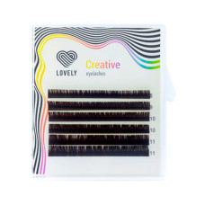 Коричневые ресницы Lovely Creative Темный шоколад , Mix, Мини палетка, 6 линий, изгиб С+, толщина 0.07, длина микс от 4 мм до 7 мм