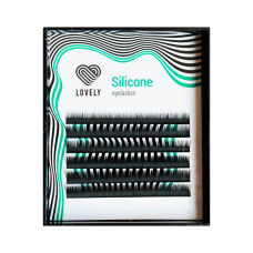 Черные ресницы Lovely Silicone, Микс, мини палетка , 6 линий, изгиб L, толщина 0.07, длина микс от 5 мм до 7 мм